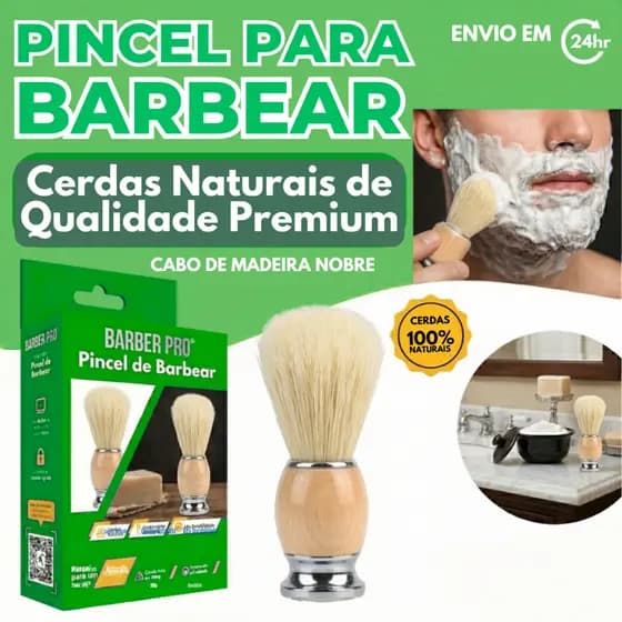 Pincel Para Espuma De Barbear Macio - Cabo De Fácil Empunhadura