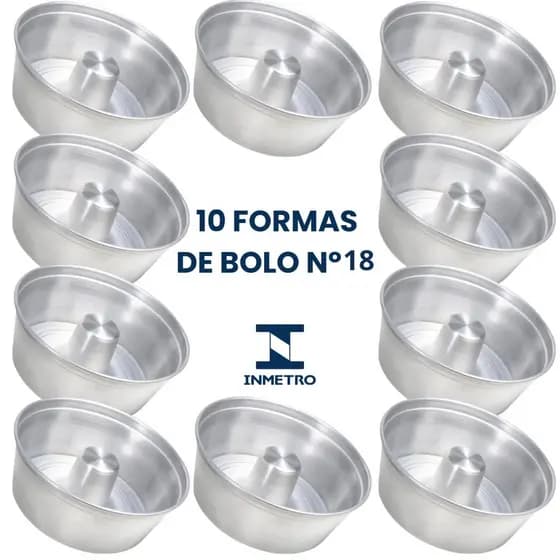 Forma de Bolo Caseiro 18cm – Alumínio Resistente com Furo Central