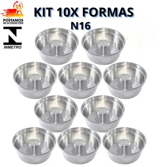 Formas Profissionais Nº16 para Pudim Alta Durabilidade (Opções de Kit)