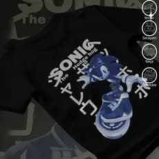 [Camiseta Premium em Algodão Puro]BOW Camiseta Basica E Oversized Algodao Sonic The Hedgehog Ultimate Chaos Control Cart