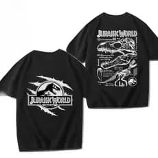 [Camiseta Premium em Algodão Puro]BOW Camiseta Basica e OVERSIZED Jurassic World Park Raptor Carton Filme Geek Unissex