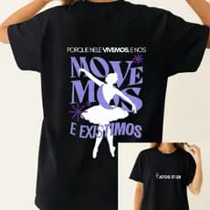 [Camiseta Premium em Algodão Puro]BOW Feminina Oversized Dança Ballet Camiseta Ensaio 100% Algodão Estilosa Confortável