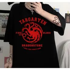 [Camiseta Premium em Algodão Puro]BOW T-Shirt Targaryen House of the Dragon / Game of Thrones