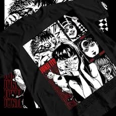 [Camiseta Premium em Algodão Puro]BOW Junji Ito Tomie Manga Terror Gotico Blusa Unissex Retro Horror Geek Otaku Casual