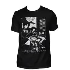 [Camiseta Premium em Algodão Puro]BOW Camiseta Unissex Bungou Stray Dogs Chuyaa e Dazai Bsd8