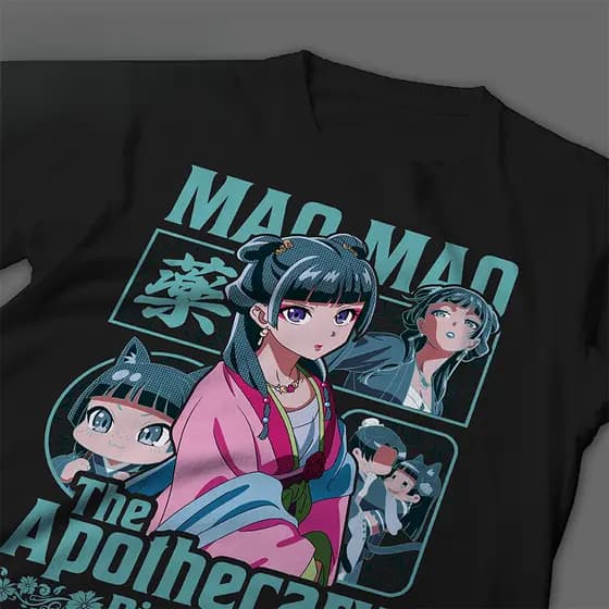 [Camiseta Premium em Algodão Puro]BOW Camisa Mao Mao The Apothecary Diaries Anime Camiseta Mao Mao 100% Algodão