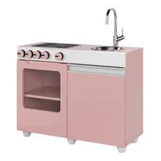 Mini Cozinha Infantil Luli Com Pia e Fogao Cinz ou Rosa