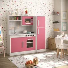 Kit Cozinha Infantil Zoe Brinquedo Criança com Fogão, Pia, Forno, Porta Xicaras e Prateleira