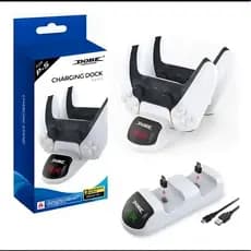 Base Carregador Duplo para Controle PS5 com Indicador LED e Carregamento Rápido