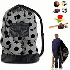Saco Guarda Bolas Futebol Vôlei Bolsa Para Até 15 Bolas - Resistente Cor Preta Bolsa Grande 100*76
