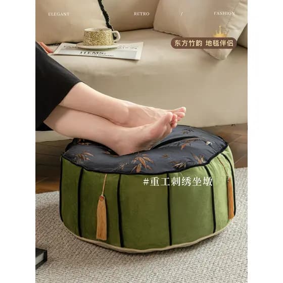 Estilo Medieval bordado curto pelúcia cais 2025 novo estilo antiderrapante casa Tatami almofada sala de estar quarto fez