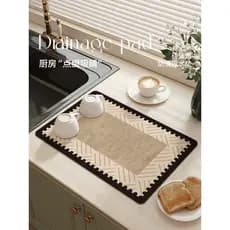 Almofada absorvente de bancada de cozinha Premium francesa máquina de café antiderrapante almofada de drenagem placa de