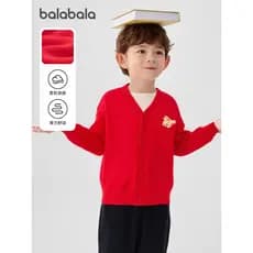 Barbara meninos camisola vermelha Cardigan bebê menina malhas jaqueta primavera outono roupas infantis roupas de ano nov