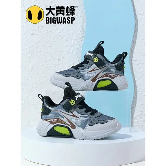 Bumblebee sapatos infantis sapatos esportivos primavera novo estilo malha respirável estudante leve absorção de choque m
