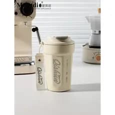 Mongdio xícara de café copo térmico portátil Takeaway meninos meninas copo portátil de aço inoxidável copo de água de al