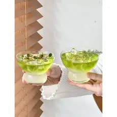 Copo de vidro transparente leve, boca larga, copo de bebida, chá, café, Latte, suco, copo especial, bebida fria, criativ