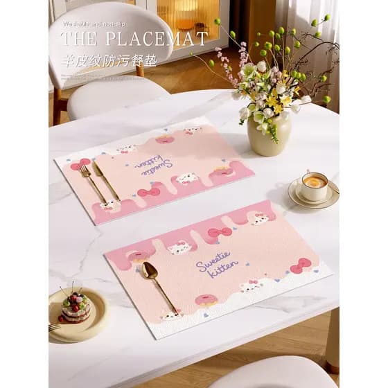 Bonito dos desenhos animados à prova dwaterproof água Oilproof descartável ins estilo Placemat almofada de isolamento té