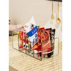Caixa de armazenamento de temperos, Desktop, cozinha, casa, armário em camadas, envoltório de plástico, ferramenta útil,