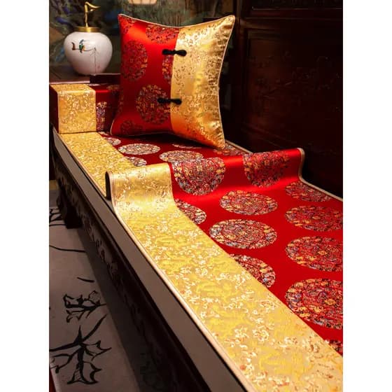 Novo estilo chinês sofá almofada High-End sofá de madeira maciça capa antiderrapante pano mogno sofá almofada sofá toalh