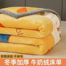 Lençol de lã de leite grosso, peça única, cobertor de inverno de lã Coral, flanela, roupa de cama dupla, camurça