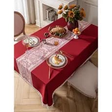 Novo estilo chinês toalha de mesa de tecido vermelho retangular casa casamento mesa de café jantar toalha de mesa decora