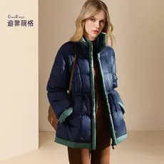 Dificuu Retro Design de cintura estreita gola alta para baixo jaqueta feminina 2025 novo estilo inverno fino-ajuste jaqu