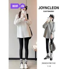Jingqi maternidade topos estilo ocidental capa barriga grávida início da primavera roupas de maternidade topos camisetas