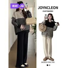 Jingqi roupa de maternidade primavera novo estilo camisola jaqueta 2026 novo estilo High-End sentimento elegante mais ma
