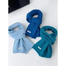 Silencioso Premium glaciar série azul cachecol feminino outono inverno 100% lã pura australiana quente malha All-Match c
