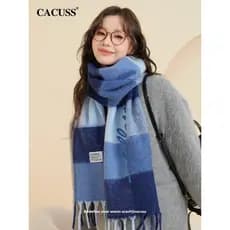CACUSS cachecol de lã feminino outono inverno gato veludo versão coreana All-Match quente xale presente de aniversário c