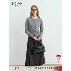Próprio pequeno Retro renda em torno do pescoço malha Cardigan feminino 2025 outono novo estilo coreano doce malhas
