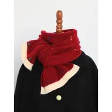 Harajuku estilo moda contraste cor artesanal bola de lã bonito Retro cachecol de malha outono inverno quente All-Match e
