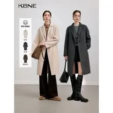 K KBNE temperamento jaqueta feminina primavera outono All-Match pequeno dupla face jaqueta de lã Commuter temperamento m