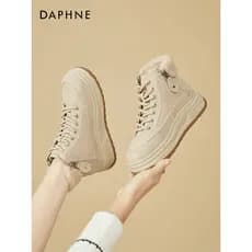 Daphne tênis de sola grossa de alta qualidade feminino 2026 novo estilo inverno velo engrossado quente grande sapatos de