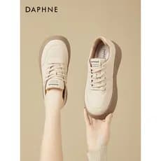 Daphne 2026 verão novo estilo de sola grossa sapatos brancos sapatos femininos tênis casuais tênis de sola macia