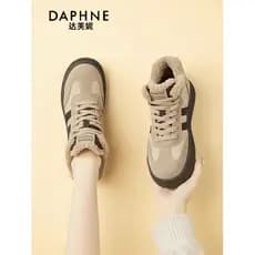 Daphne botas de neve de sola grossa femininas inverno 2026 novo estilo forro de lã engrossado sapatos femininos sapatos