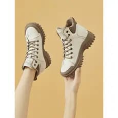 Daphne forro de lã tênis feminino inverno sapatos de couro 2026 novo estilo outono inverno sapatos de algodão sapatos de