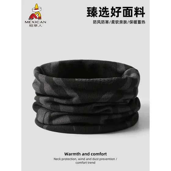 Espantalho babador pescoço protetor cachecol máscara facial masculina manter quente proteção contra frio Casual All-Matc
