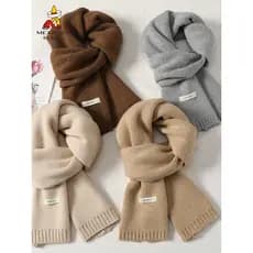 Espantalho lenço de lã pura feminino 2025 novo estilo inverno quente cachecol protetor de pescoço meninas estilo coreano