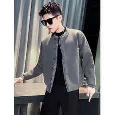 Falso camisola de duas peças jaqueta masculina High-End na moda camisola quente rufião bonito masculino topo Casual Card