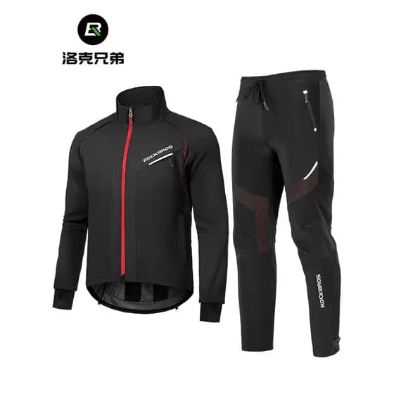 Rock irmãos camisa de ciclismo terno das mulheres dos homens outono inverno velo quente calças de manga comprida ao ar l