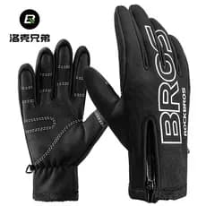 Rock irmãos luvas de ciclismo dedo cheio quente outono inverno bicicleta motocicleta veículo elétrico dedo longo das mul
