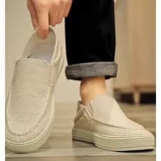 Velho pequim sapatos de pano masculino verão respirável Casual sola macia deslizamento em lona de linho meia chinelos sa