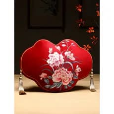 Novo estilo chinês travesseiro vermelho luz luxo High-End sentimento Ruyi travesseiro bordado em forma especial travesse