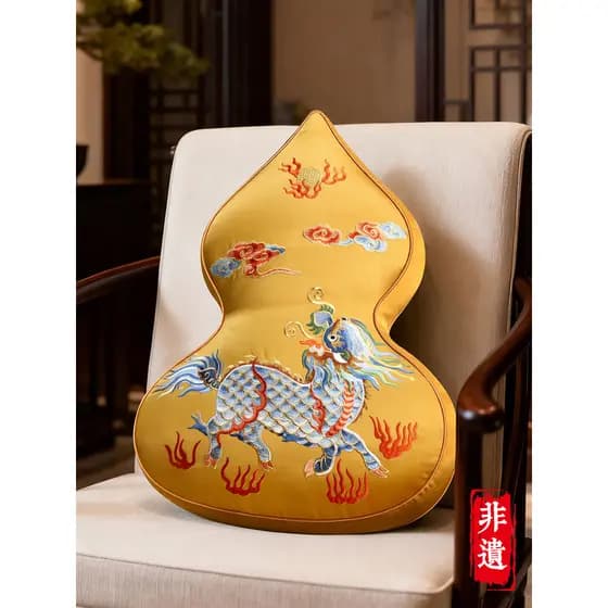 Novo estilo chinês travesseiro High-End luz luxo travesseiro sofá sala de estar estilo chinês almofada azul branco porce