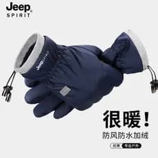 JEEP luvas à prova de vento equitação velo quente tela toque luvas das mulheres dos homens ciclismo à prova de frio luva