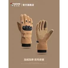Woodpecker luvas masculinas 2026 inverno grosso velo quente à prova de vento frio luvas táticas motocicleta equitação lu