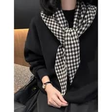 Retro xadrez All-Match triângulo cachecol xale cachecol feminino outono inverno quente exterior cachecol moda High-End s