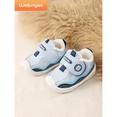 Weijunyi pé bebê criança sapatos outono inverno estilo sapatos de bebê sola macia forro sapatos de algodão funcionais me