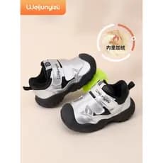 Weijunyi pé sapatos infantis meninos estilo inverno forro sapatos de algodão sapatos esportivos sola macia meninas sapat